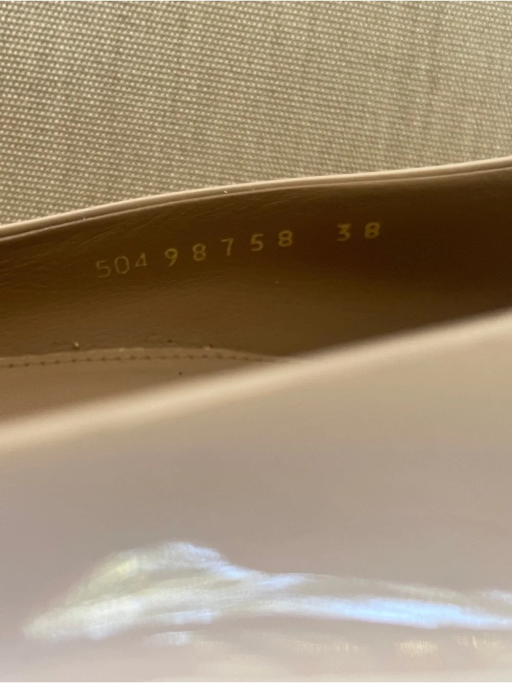 BOSS Janet 90 Pointed Toe Patent Leather Nude Pump size 38 NWOT 3.5” heel